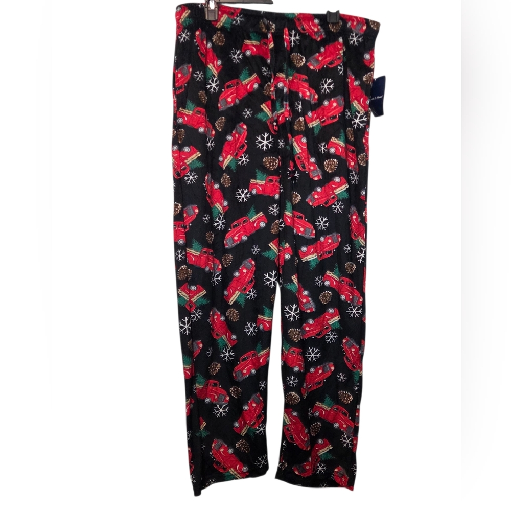 Preswick & Moore Holidays Black Pants with Red and Green Christmas Pickup Sz XL - Picture 2 of 8